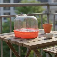 Easy to Clean Transparent Bird Bathing Enclosure Anti-Splash Bird Bath Basin with Cover