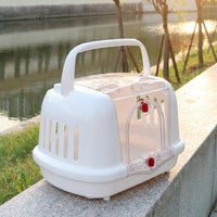 Cat Carrier Hard Sided Pet Travel Carrier PP Material Pet Transport Box with Slotted Sides, Cat Travel Box for Transport