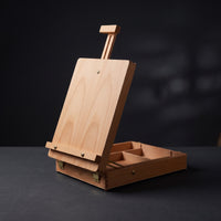 Portable Oil Painting Box Compartmentalized Painting Box with Easel Sturdy Sketchbox Hinged for Artists