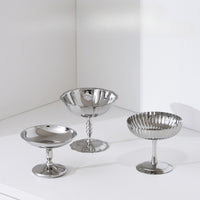 Dessert Cup with Pedestal Polished Metal Pudding Cup Food-Grade Sundae Dishes for Hosts, Dinner Parties, Afternoon Tea
