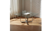 Modernist Design Low Table Construction Glass Surface Table Polished Finish for Reception Area