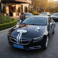 Wedding Car Decoration Set Easy to Install Wedding Car Decoration Kit Floral Arrangement Paint-Safe Traceless Removal