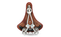 Curved Retro Shape Vintage Bike Saddle Brown-Red Finish Vintage Bike Seat Metal Rivets Faux Leather Saddle Shock Absorbing