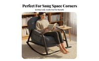 Upholstered Rocking Lounger Ergonomic Design Upholstered rocking chair with Footrest Soft Padded padding Living Room Seating for Homeowners, Balcony, Bedroom