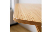 Natural Wood Finish Wooden Folding Table Space-Saving Folding Dining Table Foldable Furniture Collapsible for Renters, Students, Apartments