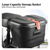 Anti-Theft Lock Electric Bike Basket Waterproof Electric Bicycle Rear Box Large Capacity for Commuters, Shoppers, Shopping, Daily Errands