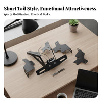 Short Tail License Plate Bracket Matte Black Rear License Plate Bracket Vehicle Accessory Mounting Hardware Wiring Leads