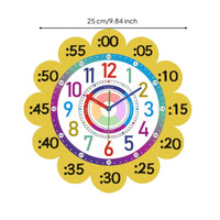 Educational Wall Clock Children-Appropriate-Friendly Learning Wall Clock Multicolored for Teachers, Young Children