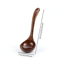 Wooden Soup Ladle Deep Bowl Soup Ladle with Long Handle Wooden Serving Spoon Natural Wood Utensil Heat-Resistant for Home Cooks