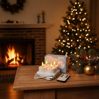 Flickering Effect LED Tea Light Set with Charging Base No Dripping Melt Rechargeable LED Tea Lights Safe Flameless Candle Set with Wireless Controller Timer Function for Christmas, Home Decor, Wedding, Restaurant