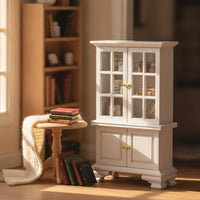 Dollhouse Cabinet with Glass Doors Elegant Dollhouse Cabinet Cupboard with Transparent Doors for Collectors
