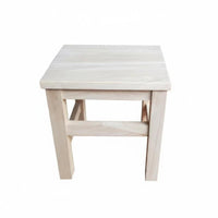 Dense Wood Square Wooden Stool Sturdy Construction Backless Square Stool Multi-Functional Small Seat Space-Saving for Adults, homeowners, Parents, Living Room, Entryway, Bedroom, Bathroom