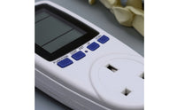 Power Monitoring Socket Lcd Power Meter Plug Energy Meter Plug Digital for Homeowners, Workshop, Student Rooms