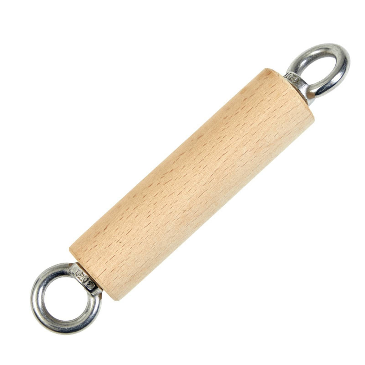 Fitness Cable Handle Wooden Double-Loop Handle Silver Hardware Exercise Gear for Home Workout