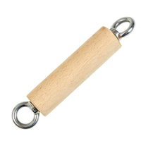 Fitness Cable Handle Wooden Double-Loop Handle Silver Hardware Exercise Gear for Home Workout