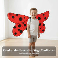 Kids Butterfly Appendages Cartoon Print Ladybug Costume Appendages Colorful Design Butterfly Wing Cape for Girls, Boys, Dress-up Play, Birthday Party