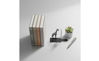2 Pieces Giraffe Bookend Creative Design L-Shaped Book Support Wrought Iron Animal Bookends for Students, Kids, Bedroom, Library, Classroom
