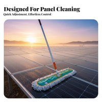 Photovoltaic Panel Cleaning Mop Adjustable Angle Head Photovoltaic Panel Washing Tool Lightweight Design Telescopic Washing Brush for Homeowners