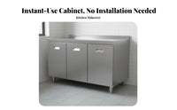 Stainless Steel Kitchen Cabinet Storage Unit Food Grade Material Sink Base Cabinet Large Capacity Seamless Construction Suitable for Renters Utility Room Pantry