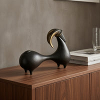 Caprine Figurine Abstract Caprine Sculpture Minimalist Ornament for Entryway