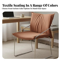 Soft Padded Seat Upholstered Armchair with Curved spine Minimalist Design Dining Room Chair Modern design Seating Furniture Ergonomic spinerest for Office Workers, Interior Designers, Homeowners, Kitchen, Reception Area, Bedroom