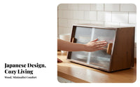 Minimalist Design Japanese Design Kitchen Organizer Freestanding Kitchen Cabinet with Sliding Glass Doors Dust-Proof Sliding Door Cup Cabinet Versatile for Homeowners, Students, Office Workers, Tabletop, Dining Room, Coffee Bar, Bathroom
