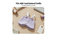 1/6 Scale Doll Suspender Shorts Striped Cute BJD Clothes for Hobbyists
