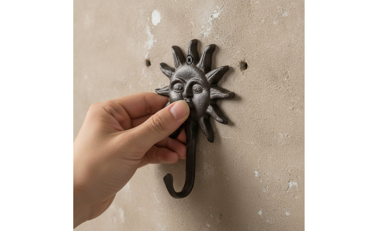 Cast Iron Wall Hook Farmhouse Decorative Hook Hard-Wearing Construction for Hallway