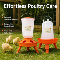 1.5kg Chicken Feeder & 1.5L Chicken Water Dispenser, Poultry Feeder and Drinker Set for Hens, Automatic Non-electric Feed