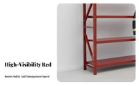 Powder-Coated Finish Firefighting Equipment Rack Sturdy Construction Heavy-Duty Storage Shelf High Load Capacity Adjustable Unrestricted Standing Shelf Unit Modular Design for Warehouse Workers, DIY Enthusiasts, Fire Station, Workshop, Stockroom, Basement