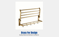 Brass Towel Rack Set, Vintage Twisted Design, Bathroom Storage Shelf, Luxury Bathroom Accessories