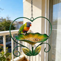 Flower Shaped Bird Feeder Heart Shape Garden Decor Drainage Holes for Outdoor