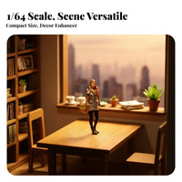2 Pieces Miniature Couple Figurine Collectible 1/64 Scale Figure DIY Scene 1/64 Scale People Model for Sand Table Layouts, Architectural Models