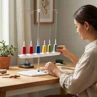 Four-Thread Spool Stand Space-Saving Thread Stand with Four Hooks Sewing Accessory Heavy-Duty Ergonomic for Quilters