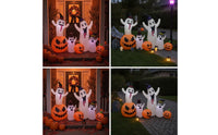 5 Pieces Lighted Halloween Inflatable Giant Inflatable Ghosts Funny Ghost with Hat Adorable for Porch