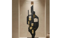 Black Gold Sculpture Decor Luxury Look Abstract Geometric Sculpture Minimalist Style Abstract Statue for Office
