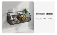 Hanging Kitchen Storage Bin Space Saving Wall Mounted Pantry Organizer Versatile Wall Mounted Produce Basket for Renters, Under Cabinet, Lavatory