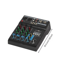 Desktop Mixer with USB Stereo 4-Channel Mixer Angled Mixing Console for Streamers, Singers, Livestreaming