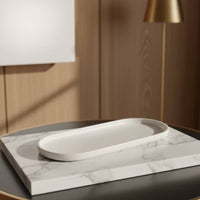 Oval Serving Platter Porcelain White Serving Dish Glazed Oval Platter for Dessert Displays, Cafes