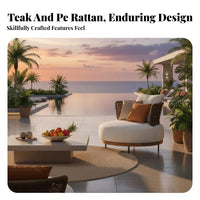 4 Pieces All-Weather Woven Sofa and Chair Set stylish contemporary Armchair and Ottoman Set Modern Design Outdoor Furniture Thick paddings for Homeowners, service industry Professionals, Terrace, Courtyard, supportiveyard, waterside
