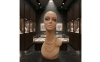 Mannequin Head Skin-Toned Display Head Elongated Mannequin Bust for Merchandisers