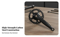 Mountain Bike Crankset Wear-Withstand Ant Mountain Bike Crank Limb Set Single Speed Crankset Thickened Chainring 170mm Crank