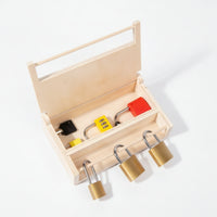 Lock and Key Set with Wooden Box Hands-on Child-Centered Lock Box Wooden Educational Toy Preschool Interactive for Toddlers