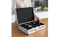 Lockable Equipment Briefcase Portable Lockable Equipment Case Heavy Duty Metal Instrument Box for Technicians, Hobbyists, Travel, Job Site, Field Work