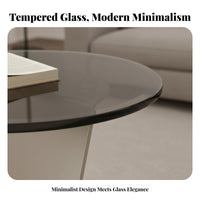 Minimalist Design C-Shaped Glass Surface Stand Slides Under Sofa C-Shaped Glass Table Space-Saving Living Room Furniture Easy to Clean for Interior Designers, Apartment Dwellers, Small Areas, Bedroom, Entryway, Reading Nook