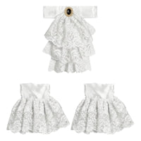 Lace Ruffle Cuffs Set Flower-Patterned Lace with Sleeve Cuffs Retro Accessory for Bridal Photoshoots