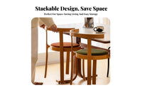 Upholstered Wooden Side Chair Retro Design Stackable Wooden Side Chair Space-Saving Curved rearrest for Hosts, Dining Room, Cafe