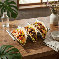 Stainless Steel Taco Stand Perforated Tableware Rust-Resistant
