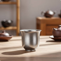Titanium Teacup Lightweight Titanium Cup Lustrous Tea Bowl for Campers, Camping, Travel