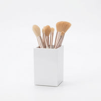 Clear Acrylic Pen Holder for Desk Storage, Square Pencil Pot Organiser for Vanity Table, Makeup Brush Office Stationery